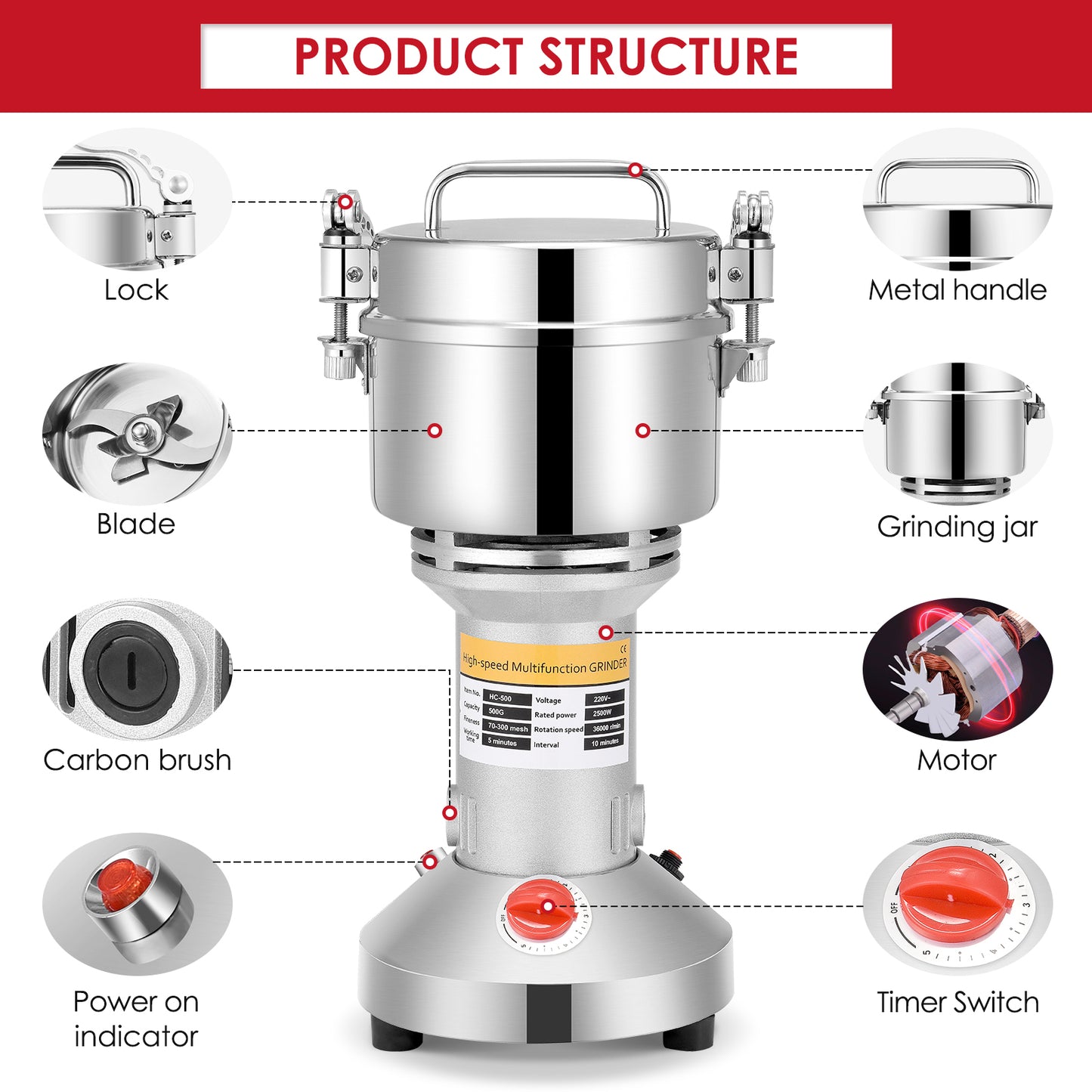 Electric Powder Machine Cereals Grinder