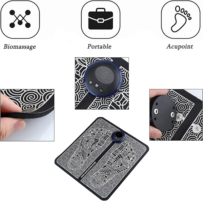 EMS Foot Massager Pad Portable Electric Muscle Stimulation