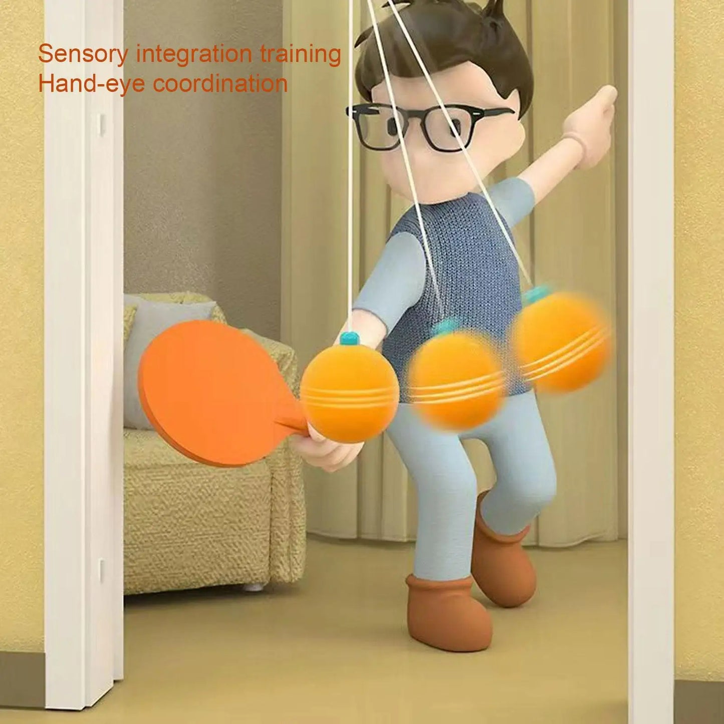 🎁 Indoor Hanging Table Tennis Trainer Portable Set 🏓