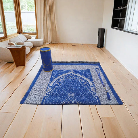 Portable Pocket Prayer Rug Braided Mats With Prayer Bead Travel Home Praying Blanket