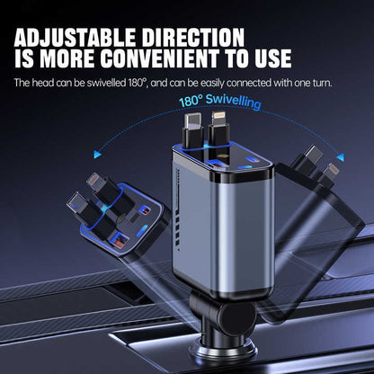 4-in-1 Retractable Car Mobile Charger