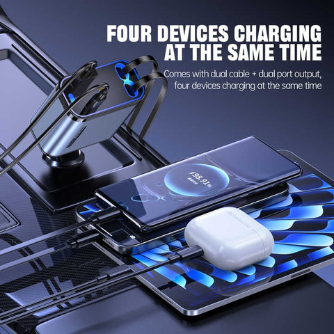 4-in-1 Retractable Car Mobile Charger