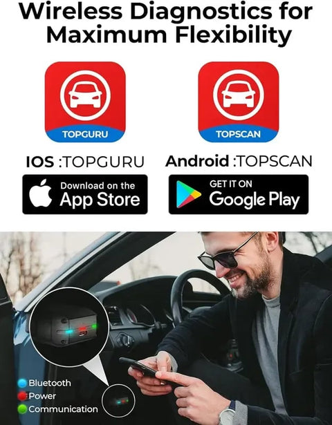 Topdon Topscan Pro Smart Diagnostic Tool, Bluetooth OBD2 Scanner