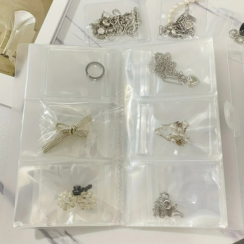 Transparent Jewelry Storage Book Portable