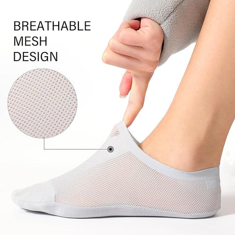 Ultra Thin Liner Socks Non Slip ComBed Cotton No Show Socks (Pack Of 3)