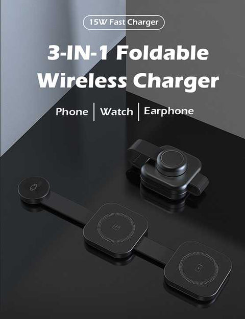 Foldable 3 in 1 Fast Magnetic Wireless Charger