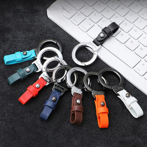 High End Leather Scratch Resistant Durable Metal Fashionable Car Keychain