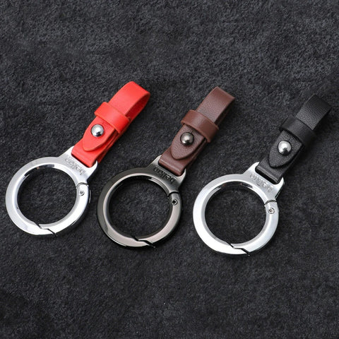 High End Leather Scratch Resistant Durable Metal Fashionable Car Keychain