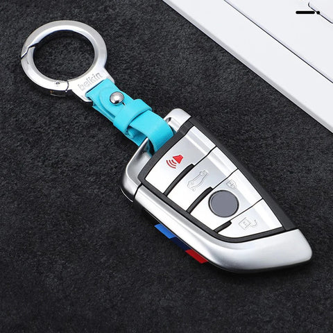 High End Leather Scratch Resistant Durable Metal Fashionable Car Keychain