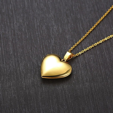Stainless Steel Heart Locket Necklace