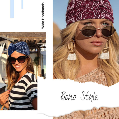 6-Pack Boho Wide Headbands for Women