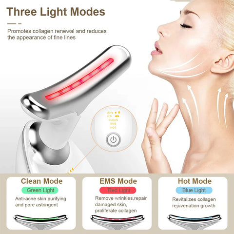 Rechargeable LED Facial And Neck Massager