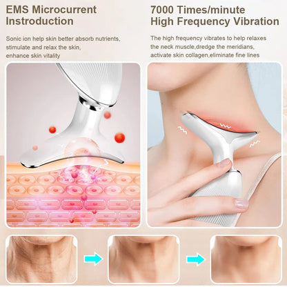 Rechargeable LED Facial And Neck Massager
