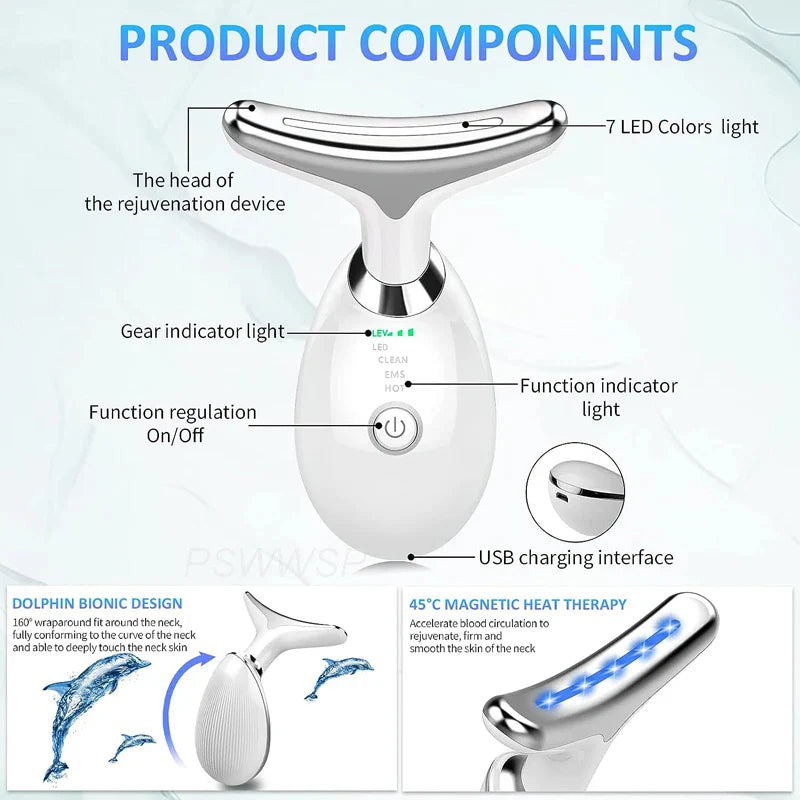 Rechargeable LED Facial And Neck Massager