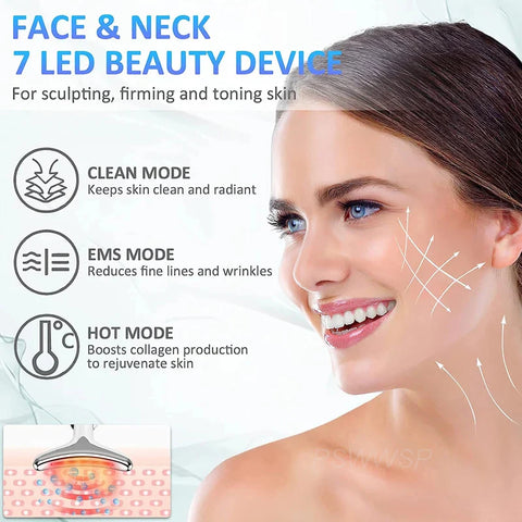 Rechargeable LED Facial And Neck Massager