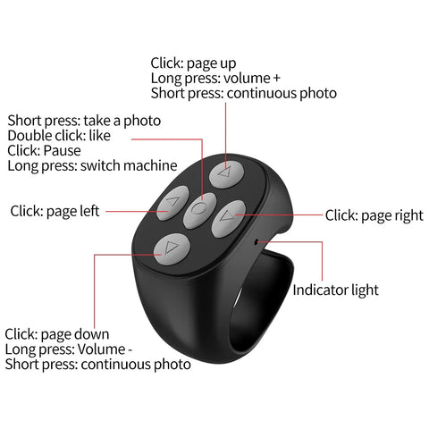 Wireless Bluetooth Remote Control Ring