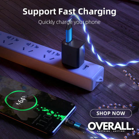 3A Magnetic Charging LED Glow Flowing Luminous Wizard