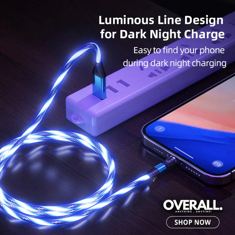 3A Magnetic Charging LED Glow Flowing Luminous Wizard