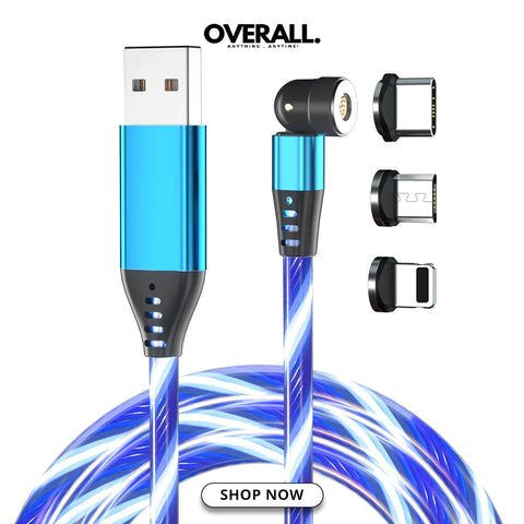 3A Magnetic Charging LED Glow Flowing Luminous Wizard